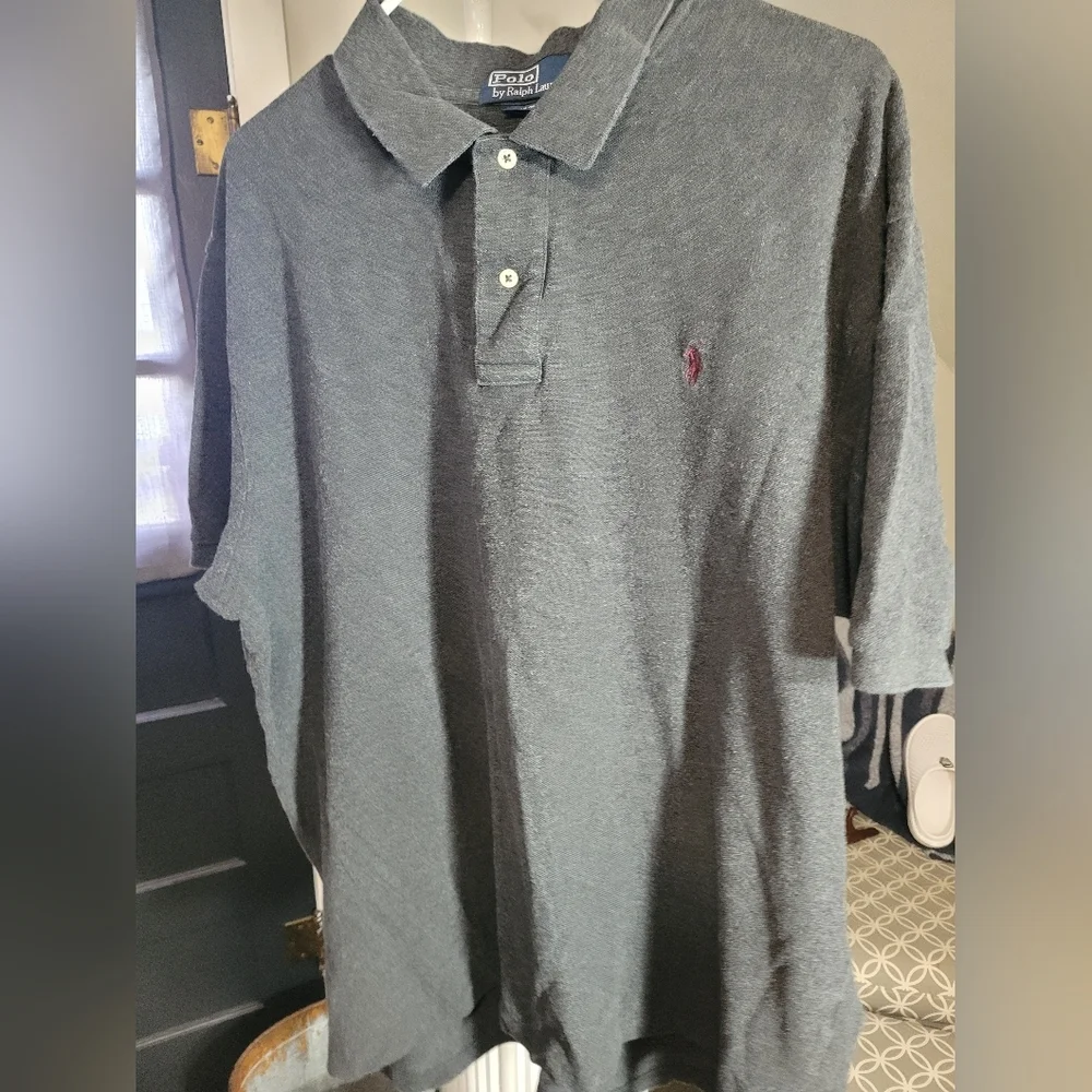 Polo by Ralph Lauren Mens Heather charcoal Preppy Normcore Polo Shirt Size XXL